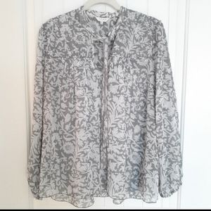 Lucky Brand Floral Beaded Sheer Top